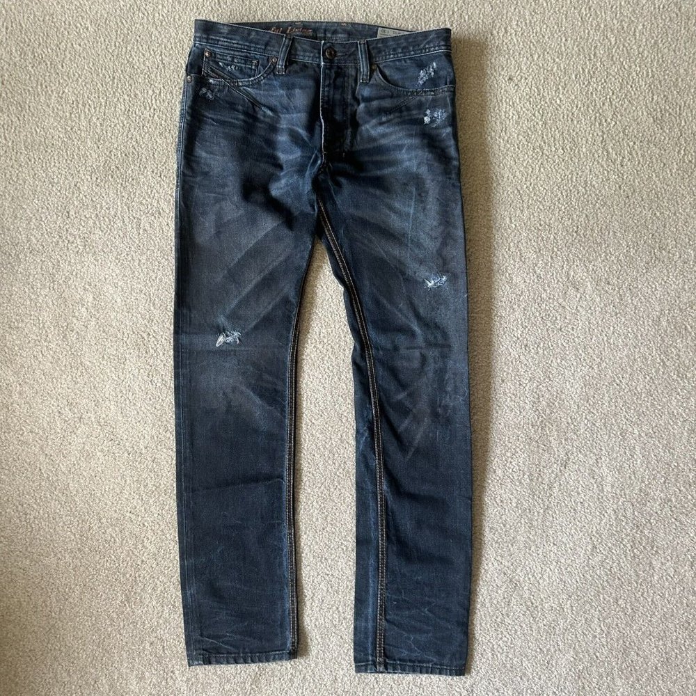 DIESEL SHIONER SIZE 31 X 30  WASH 0824Y DISTRESSED SLIM-SKINNY DENIM JEANS COW